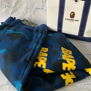 BAPE Gradation Blue Camo Slim Sweats NWT XL